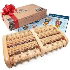 Wooden Foot Massager Roller with Natural Finish